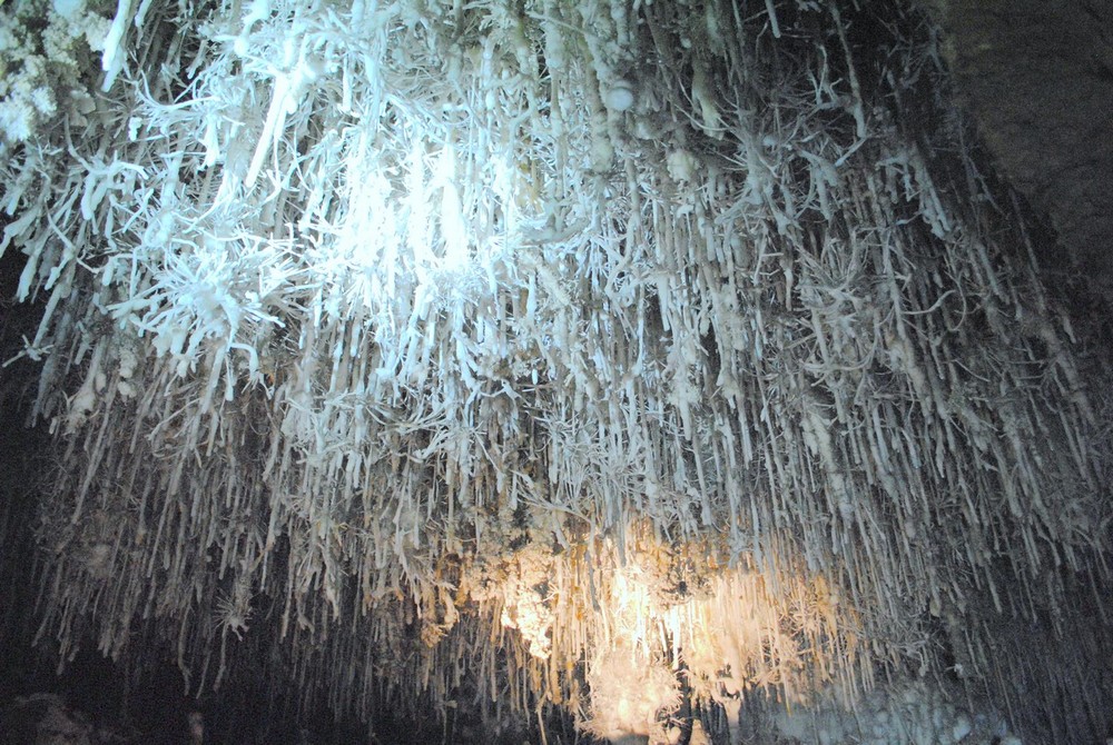 На фото Эксцентрики в пещере Соплао, Испания