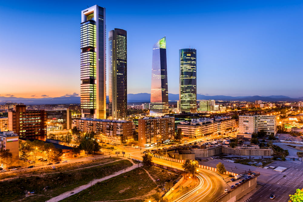 Cuatro Torres Business Area в мадридском районе Чамартин