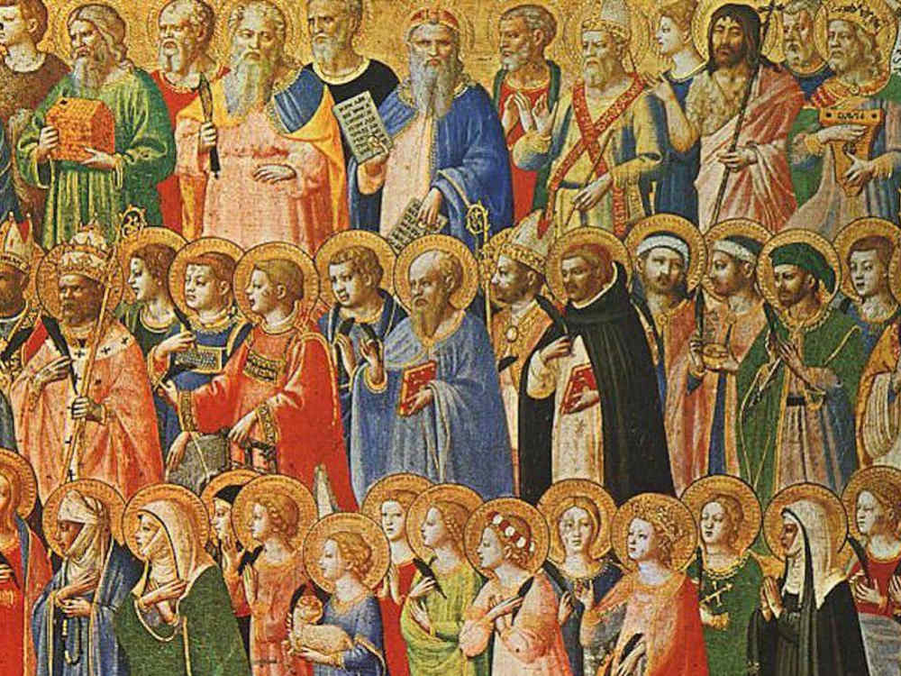 Когда день всех святых в 2024 году. Альбрехт Дюрер поклонение Святой Троице. Сонм святых. Картина всех святых. День всех святых.