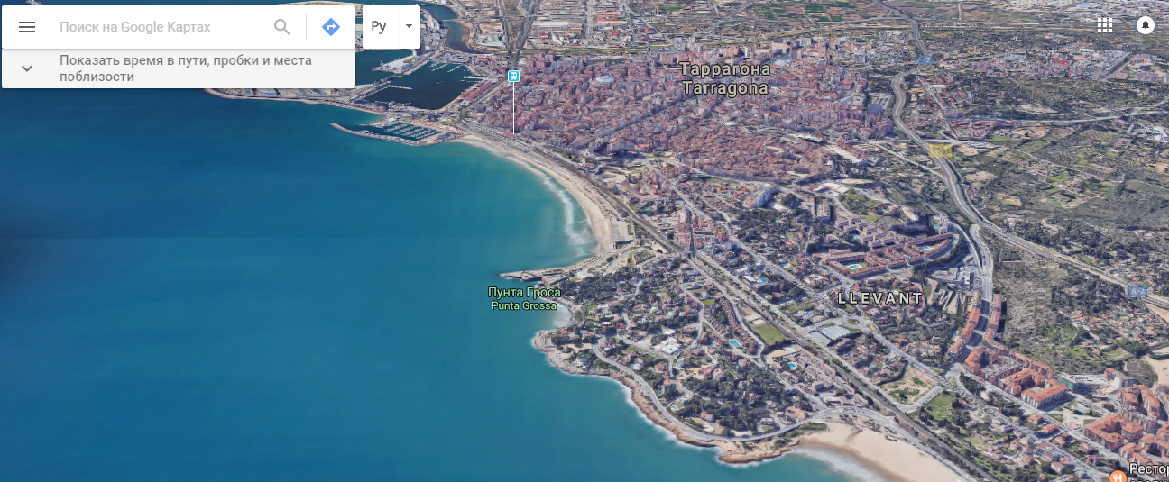 Таррагона и мыс Пунта Гросса. Скриншот сервиса Google.Карты​